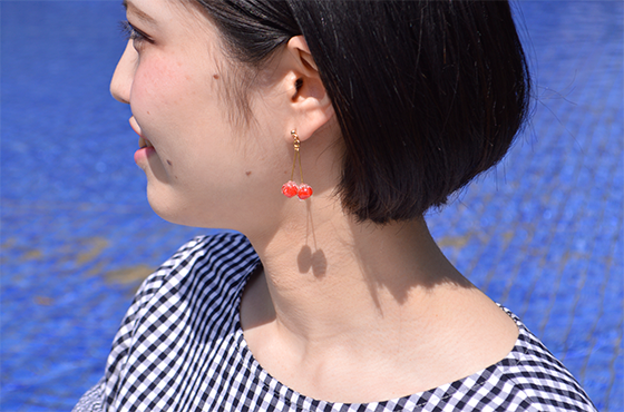 さくらんぼの和菓子アクセサリー